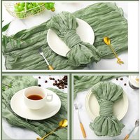 12/20/30/50/100Pcs Cheesecloth Napkins,Soft Wrinkled Rustic Sheer Gauze Napkins 50x50cm for Wedding Dinner Tea Party Decor