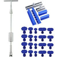 Car Paintless Dent Repair T-shape Tools Puller Removal Kit Slide Hammer Reverse Hammer Adhesive Blue Glue Tabs