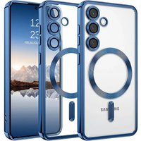 Luxury For Magsafe Magnetic Case For Samsung Galaxy S26 S25 Edge S24 S23 S22 S21 Plus Ultra FE Clear Plating Soft Silicone Cover
