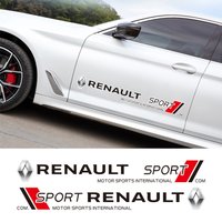 2Pcs Car Door Side Sticker Auto Body Styling Decoration Decals For Renault RS Clio Megane 2 3 4 Captur Trafic Scenic 2 Kadjar
