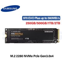 Samsung 970 EVO Plus SSD 250GB 500GB 1TB 2TB MLC NVMe Hard Drive HDD Hard Disk M.2 2280 Internal Solid State Drive for Laptop PC