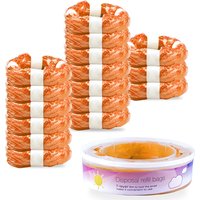 15PCS nappy bin refill Bag Compatible with Genie Munchkin LitterLocker Pails Refill Bag Included One Refill Cartridge (Orange)