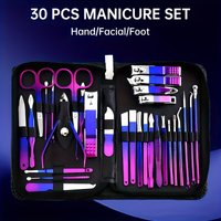 30pcs Set Stainless Steel Anti-Splash Nail Clipper , Nail Clipper Set for Paronychia Home Pedicure Tool, Cuticle Tools