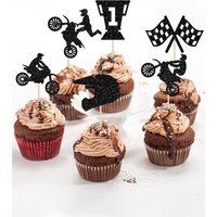 AliExpress YOMDID 24Pcs Glitter Motorcycle Cupcake Toppers Motorcycle Cake Decoration Motocross Dirt Bike Design Sports Party Supplies