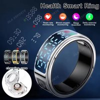 2025 Neuer SR08 Smart Ring für Männer und Frauen mit LED-Display, Herzfrequenz- und Blutsauerstoffmessung, 5ATM wasserdicht, mehrere Sportmodi HT30