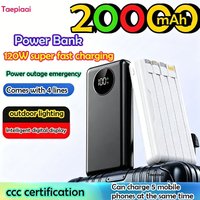 120W Power Bank 20000mAh Dual USB AUSB CPD22.5W Fast Charging Digital Display Portable PowerBank for All Universal Mobile Phones
