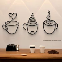 1/3pcs of Creative Coffee Wall Hangings, Coffee Shop Decorations, Interior Wall Decorations, Wall Hanging Iron Paintings