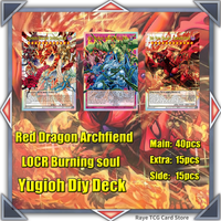 70PCS LOCR Burning Soul Red Dragon Archfiend Yugioh Card Game Deck Easy Play Not Original Master Duel DIY Deck