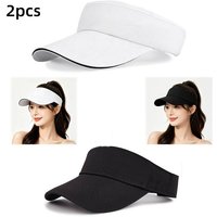 2/1pc Unisex Baseball Cap Adjustable Ponytail-shaped Visual Solid Color Casual Sun Hat,Suitable for Sun Protection