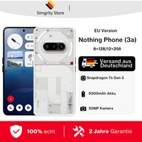 Nothing Phone (3a) Smartfon 5G Snapdragon 7s Gen 3, 6,77-calowy elastyczny wyświetlacz AMOLED, 5000 mAh, ładowanie 50W, wersja globalna, NFC/GPS/Wi-Fi 6/Bluetooth 5.4/Google Pay/Android 15,
