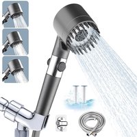 4 Modes Massage Shower Head with Silicone Brush Detachable Spray Gun Mode Handheld High Pressure Bathroom Showerhead with Filter