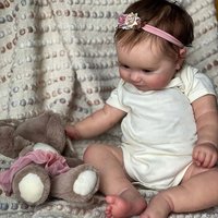 50CM Full Vinyl Body Girl Waterproof Reborn Doll Maddie Hand-Detailed Painted with Visible Veins Lifelike 3D Skin Tone Toy Gift