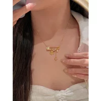 The 925 sterling silver exquisite small accessory pin pendant necklace is an elegant and fashionable wedding jewelry for women