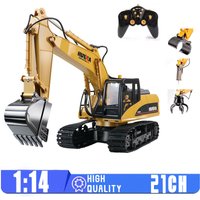 Huina 550HD 1:14 Alloy Remote Control Excavator 21CH Metal Digging bucket Construction Vehicle 2.4G Wireless Large Excavator Toy image 4