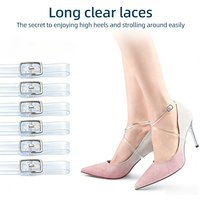 Clear Invisible Heel Straps TPU Flexible Transparent Shoe Laces for Women Anti-Slip Loose Heel Fixing Bands for High Heels Pumps