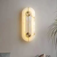 Nordic Modern Marble Stone Wall Lamp Alabaster Living Room Gold Copper Home Indoor Decoration LED Sconce Bedroom Bedside