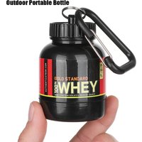 Mini Portable Protein Powder Bottles with Keychain Health Funnel Medicine Bottle Small Water Cup Outdoor Sport Storage