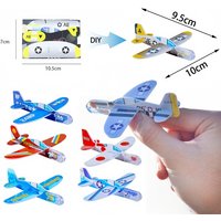 10Pcs Mini DIY Foam Airplane Glider Planes Hand Throw Flying Game Kids Party Favors Outdoor Launch Fighter Toy for Children