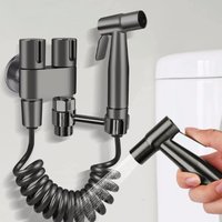 304 Stainless Steel Toilet Spray Gun Handheld Toilet Bidet Sprayer Bidet Double Outlet Bidet Toilet Accessories