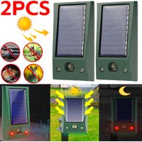 Solar Power Vibration Ultrasonic Animal Repeller Alarm Waterproof Electronic Repellent Induction Sound Light Scare Pest Control