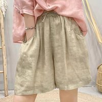 Plus Size Women's Summer Loose Fit Solid Color Women's Clothing Cotton Linen Comfortable Office Lady Fashion