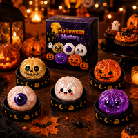 5,5 cm/8,5 cm Halloweenowy Duch w Kształcie Pieroga – Squishy Antystresowy z Powolnym Powrotem do Formy, Zabawka Fidget dla Dzieci i Dorosłych, Prezent Antystresowy