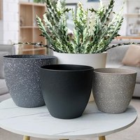 Fashion Plastic Bonsai Flowerpot Large-capacity Imitation Stone Balcony Plant Pot Frosted Succulent Flowerpot for Home