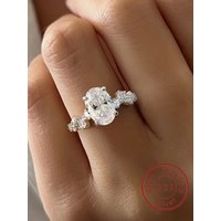 925 Sterling Silver Classic Gorgeous Elliptical Ring For Women Wedding Anniversary Gift Fashion High Quality Fine Jewelry