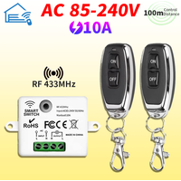 RF433 wireless remote control wall switch module 110V 220V 10A miniature magnetic control relay household lamp fan LED TV