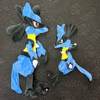 35-70cm Pluszowe zabawki Pokemon Lucario, nie wypełnione, skórzane pokrowce, duże pluszowe figurki z kreskówek, półfabrykaty, prezenty dla dzieci na Boże Narodzenie