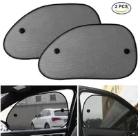 2pc Car Window Sunshade Cover Sun UV Protection Auto Front Rear Black Window Curtain Side Glass Mesh Sunshades Accessories