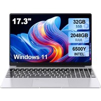 NEW 17.3" Large Screen Laptop 32GB 1TB/2TB Intel 6500Y Windows 11 Lightweight and Portable High-Definition Office Notebook..