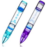 Creative Liquid Motion Bubbler Fidget Pen Liquid Timer Pens for Kids and Adults Colorful Liquid Timer Stress Relief Office Decor
