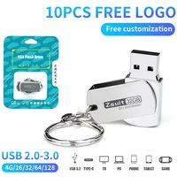 (over 10pcs Free Logo)Metal Flash Drive 4G 8G 32G Pendrive 64gb High Speed Memoria Usb Stick Waterproof Usb Pen Drives 1pcs 128g