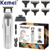 Kemei KM-3023-702 Electric Engraving Scissors with Base High-Speed Long-Battery Life Digital Display Hair Trimmer for Men