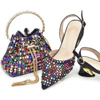 Fashion Women Shoes and Bags To Match Set Italy Party Pumps Italian Matching Shoe and Bag Set for Party Wedding Shoes Bride