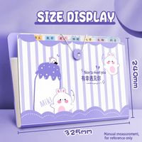 12 Pocket A4 File Accordion Folder Organizer Transparent A4 Document Bag Test Paper Storage Waterproof Folder for School Office