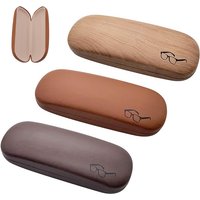 High Quality Wood Grain Hard Hard Shell Glasses Case,Eye Glass Carry Case for Men Women PU Leather Eyeglass Box Holder