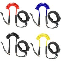 Surfboard Leash Premium Telescopic Wrist Strap Elastic Safety Rope Leash for Water Sports Longboard Rubber Boat Water Ski Surf