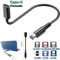 USB C Charging Cable For 2DS 3DS NDSi 3DSLL XL NEW 3DS LL Charger Adapter Wire Type C LED Convert Cord With LED Power Supply