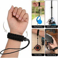 Dog Leash Wrist Strap Nylon Safety Hand Rope for Retractable Dog Leash Braided Anti-Loss Wristband Outdoor Pet Walking Supplies