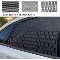 Autocollant noir mat en nid d'abeille pour vitre latérale de voiture, autocollant en vinyle pour décoration de fenêtre triangulaire, accessoires universels pour tous les véhicules