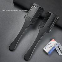 GIANXI Haar Schneiden Kamm Carbon Barber Shop Pinsel Mit Rasierklingen Doppel Rand Professionelle Friseur Werkzeuge Salon Set
