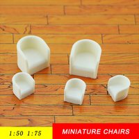 5pcs 1:50 1:75 Miniature Sofa Chairs Model ABS Plastic Toys Indoor Kits for Diy Model Making/Sandtable Building Layout/Diorama