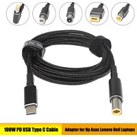 100W PD USB Type C Cable Universal Laptop Charging Cord Dc Jack Plug Adapter for Hp Asus Lenovo Dell Laptops USB C Converter