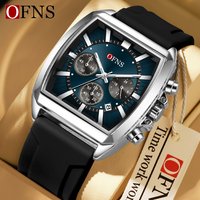 OFNS Business Sports Luxury Multifunctional Chronograph Quartz Watch for Men Waterproof Luminous Strap Casual Male Wristwatch