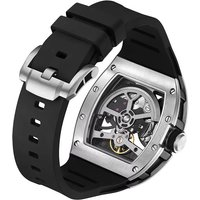 Hollow Automatic Mechanical Watch 5ATM Waterproof Sports Silicone Strap Custom Logo High-Quality Wristwatch Active Lifestyle