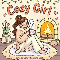 28 Pages Cozy Girls's Day Coloring Book for Adult | Colouring Book for Stress Relief, Birthday Day Gift, Back to School Supplies