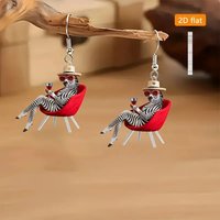 New Elegant Animal Earrings Creative Simple Fashion Personality Acrylic Retro Striped Zebra Ear Accessories