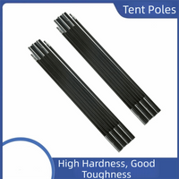 2Pcs Fiberglass Camping Tent Poles Adjustable Durable Tent Pole Replacement Kit High Hardness Multiple Size